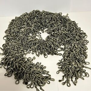 Vtg Soft Green Loop Chenille Knit Scarf 56”